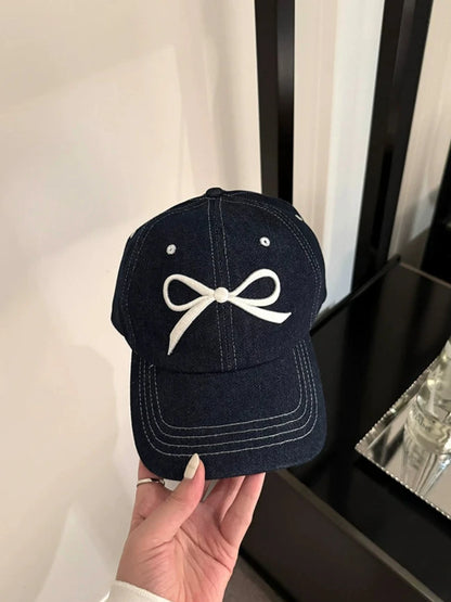 Bow Embroidery Soft-top Baseball Cap 00125