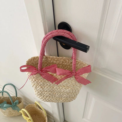 Small Basket Bag with Bow 00056