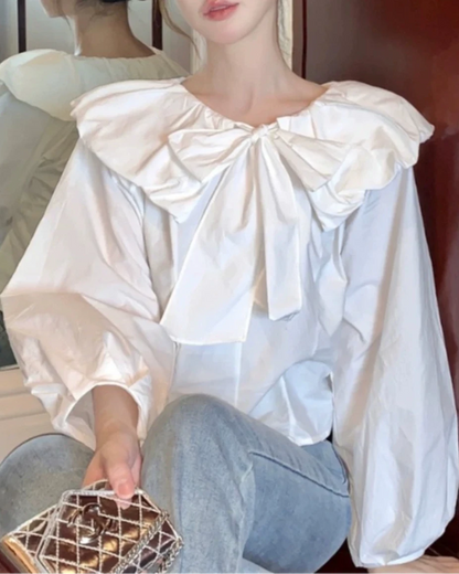 Big Collar with Bow Shirt 00002