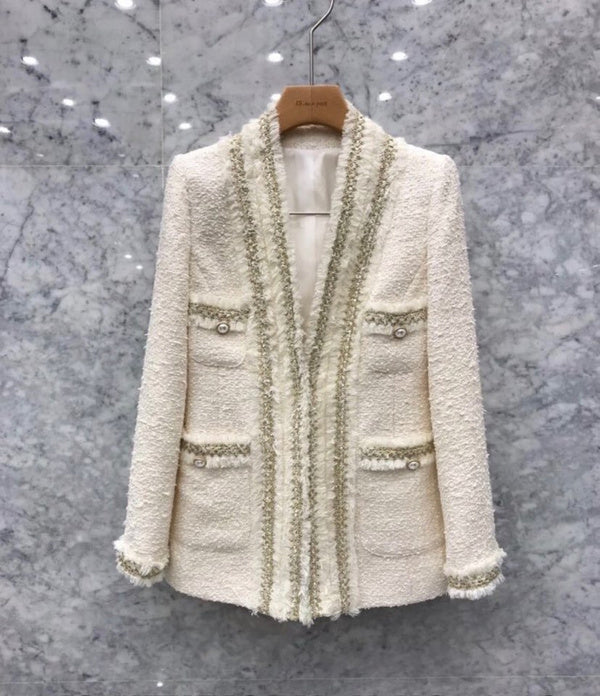Trimmed Edge Tweed Blazer 00186