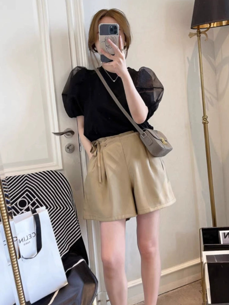 Sheer Puff Charm Tee 00254