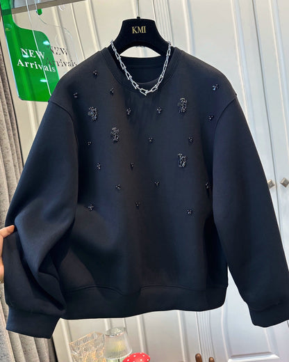 Embellished Noir Sweatshirt 00394