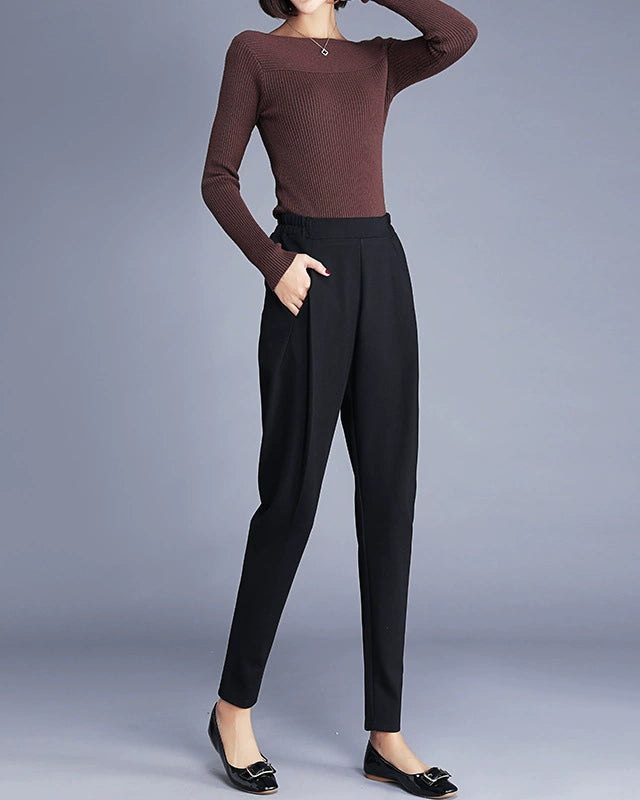 Refined High-Rise Tapered Trousers 00495