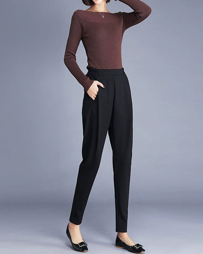 Refined High-Rise Tapered Trousers 00495